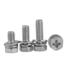 Chinese manufacturer Cross Recessed Hexagon Bolt With nut and spring washer
